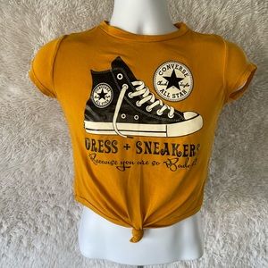 Converse woman’s gold crop top
